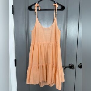 Aerie Orange and Gold Swim Suit Cover Up Dress Size Large